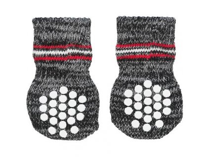Protiskluzové šedé ponožky, 2 ks pro psy XXS-XS: např. čivava
