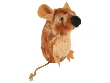 Stojící pískací plyšová myš s catnipem 8cm TRIXIE (RP 0,90 Kč)