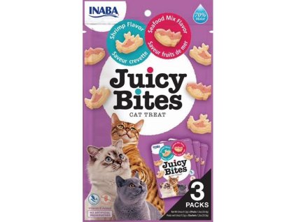 Inaba Juicy Bites cat snack krevety a mořské plody