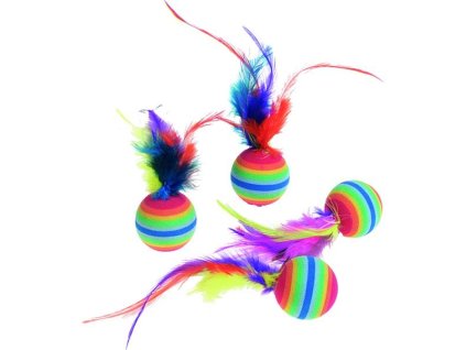 Hračka cat balónky Rainbow 4 ks Flamingo