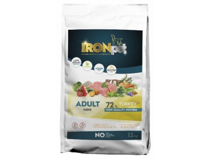 0020710 ironpet dog adult mini turkey krocan 12 kg