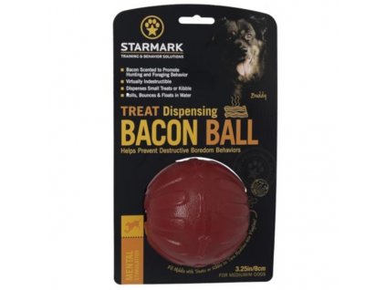 Hračka guma Chew ball Bacon míč Starmark 8cm červený