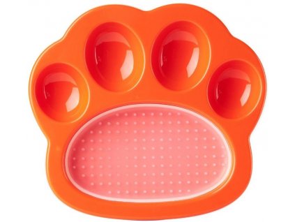 PetDreamHouse zpomalovací miska Paw 2 v 1 Mini – oranžová