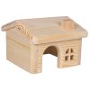 Dř. domek se sedlovou střechou pro myši a křečky 15x11x15cm