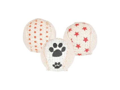 Trixie sada 3ks jutových chrastících míčků