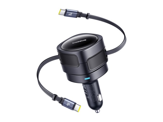 Baseus Enjoyment Max nabíječka do auta s kabely USB-C+USB-C 60W černá