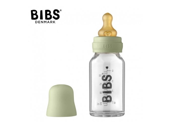 BIBS 5013250 SKLENĚNÁ LÁHEV PROTI KOLICE 110 ML ŠALVĚJOVÁ