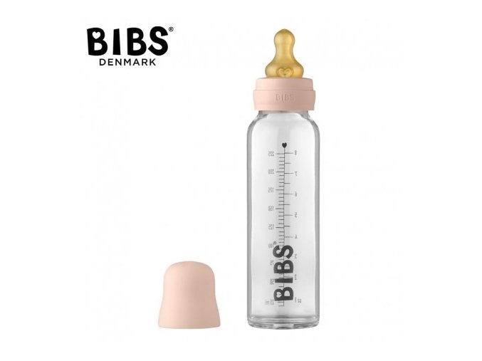 BIBS 5014244 Skleněná láhev Anti-colic 225 ml Blush