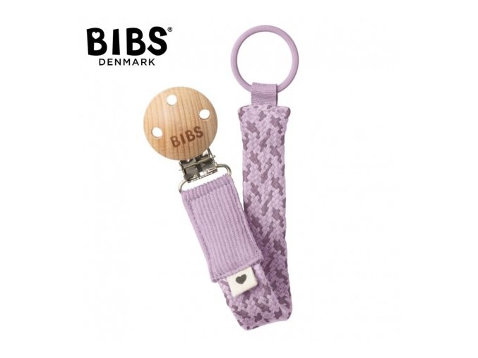 BIBS 9401111 PACIFIER BRAID dummy tag 100% organická bavlna GOTS Sky/Mauve