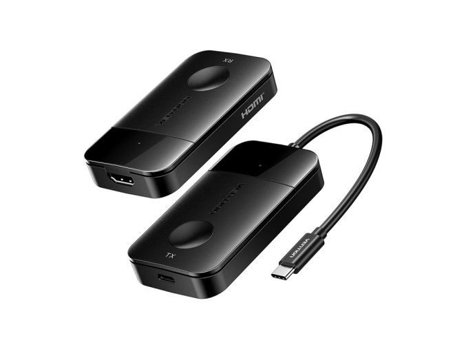 Bezdrátový vysílač/přijímač Vention USB-C na HDMI 0,15 m (černý)
