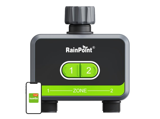 Dvouzónový ovladač zavlažování RainPoint s aplikací