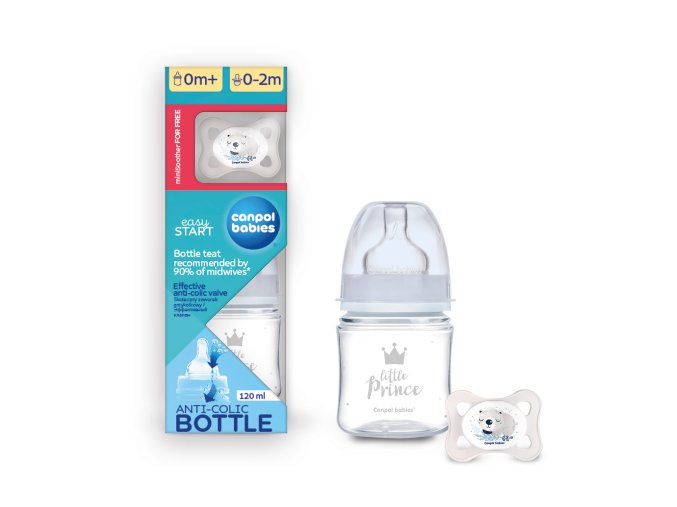 CANPOL 0312MIX Startovací sada Láhev 120ml+ figurína MINI boy mix