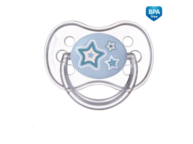 CANPOL 22/580 Smoczek uspokajający silikonowy symetryczny 0-6m-cy NEWBORN BABY niebieski