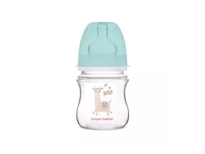 CANPOL 35/220 Širokohrdlá antikoliková láhev EasyStart Exotic 120ml zelená