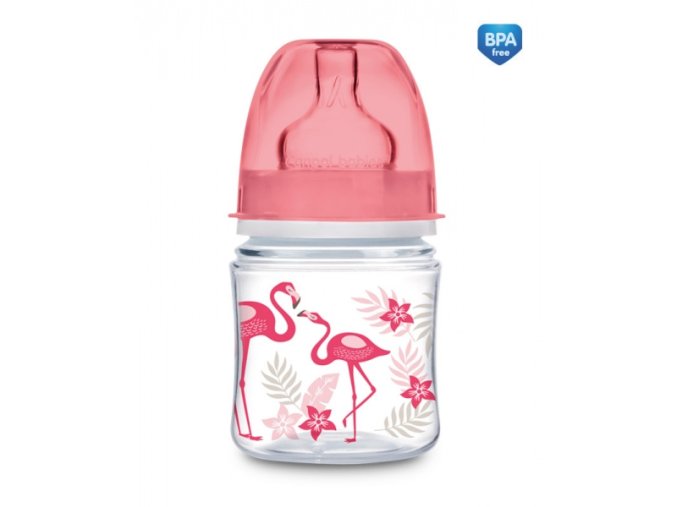 CANPOL 35/226 Širokohrdlá antikoliková láhev 120ml PP EasyStart Jungle / korálová láhev