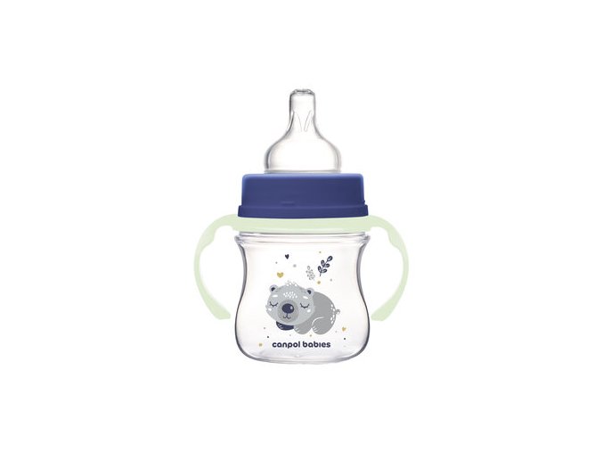 CANPOL 35/236 Butelka antykolkowa 120ml EasyStart Sleepy Koala niebieska