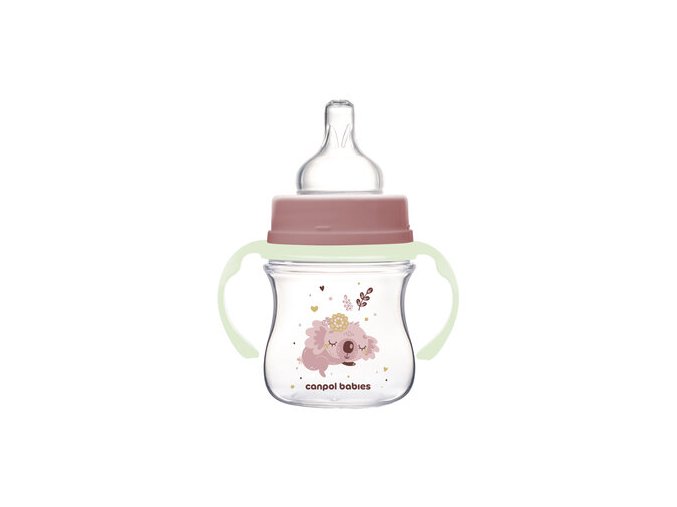 CANPOL 35/236 Butelka antykolkowa 120ml EasyStart Sleepy Koala różowa
