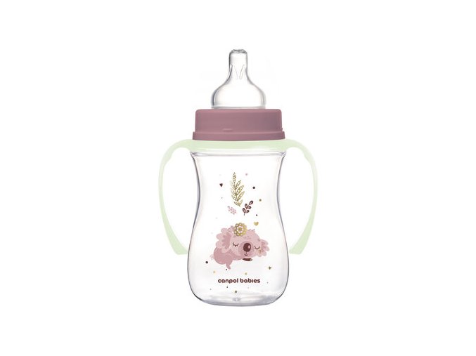 CANPOL 35/237 Butelka antykolkowa 240ml EasyStart Sleepy Koala różowa