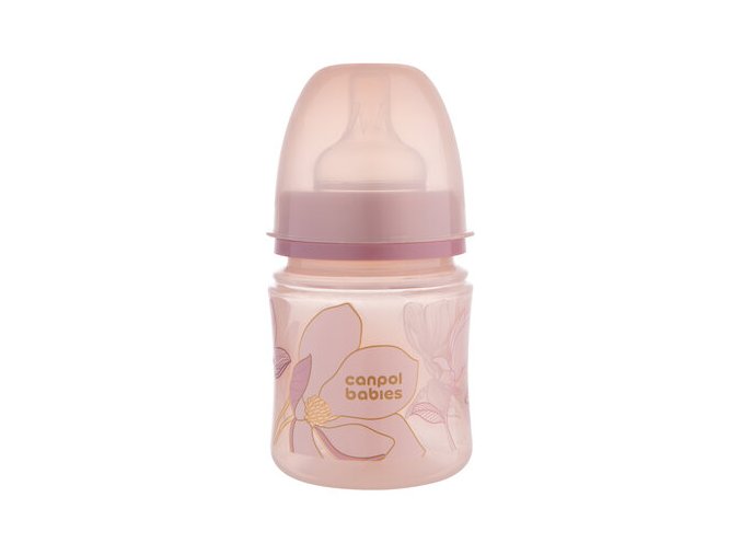 CANPOL 35/239 Butelka antykolkowa EasyStart 120ml GOLD różowa