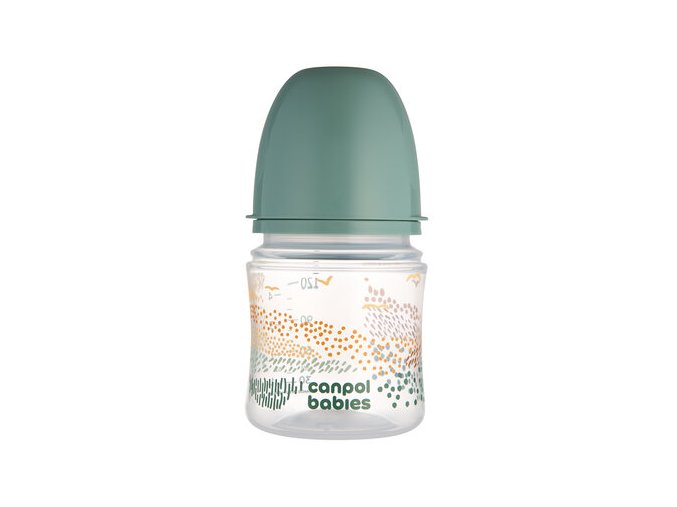 CANPOL 35/242 Butelka antykolkowa EasyStart 120ml MOUNTAINS green
