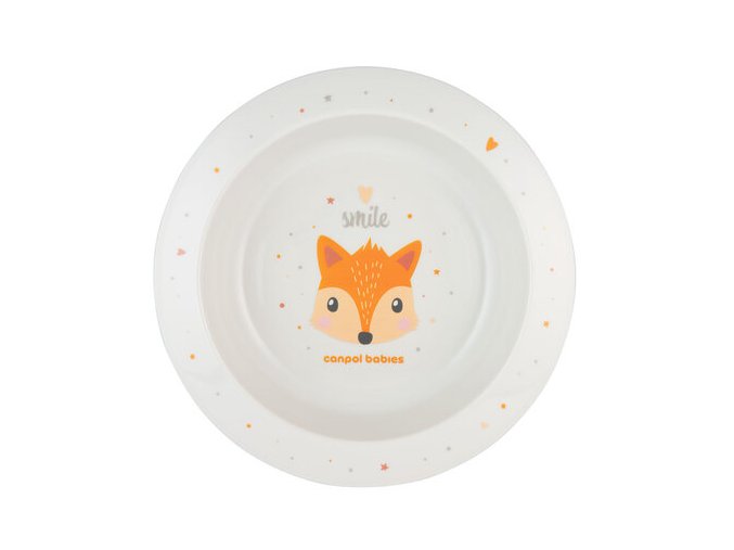 CANPOL 4/412 Dětská plastová miska 270ml Cute Animals oranžová 2