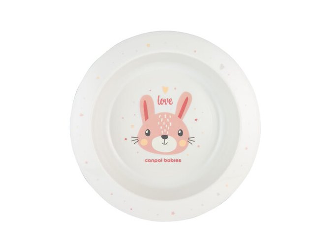 CANPOL 4/412 Dětská plastová miska 270ml Cute Animals růžová 2