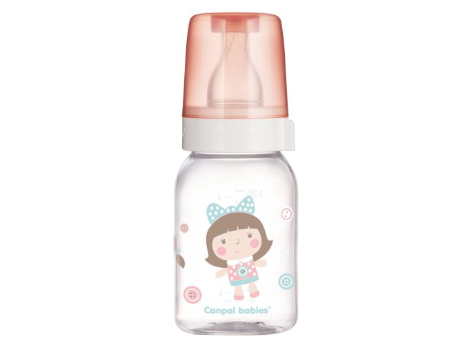 CANPOL 42/202 Skleněná láhev 120 ml zdobená
