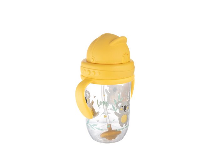CANPOL 56/606 Dětský hrneček s trubičkou a závažím 270 ml Exotická žlutá