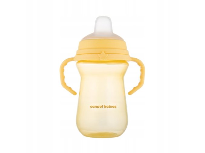 CANPOL 56/615 FirstCup hrnek se silikonovým náustkem 250ml žlutý