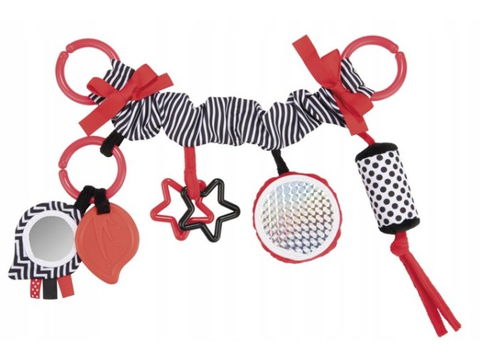 CANPOL 68/071 Závěs na kočárek/autosedačku SENSORY TOYS červený