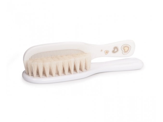 CANPOL 7/406 Kartáč s hřebenem Newborn soft přírodní bílý