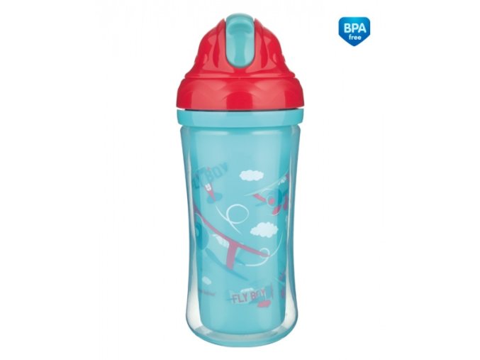 CANPOL 74/052 Láhev se skládací silikonovou trubičkou 260ml SAMOLOTY*