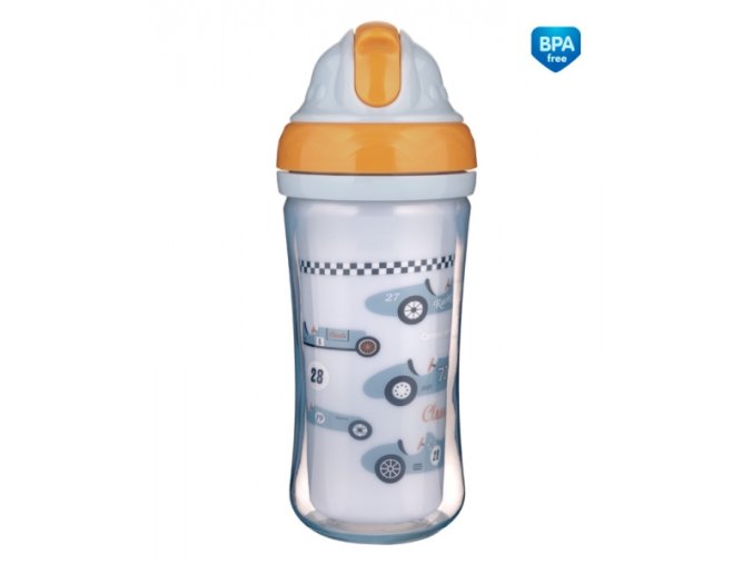 CANPOL 74/053 Láhev se skládací silikonovou trubičkou 260ml MOTOCYKLY