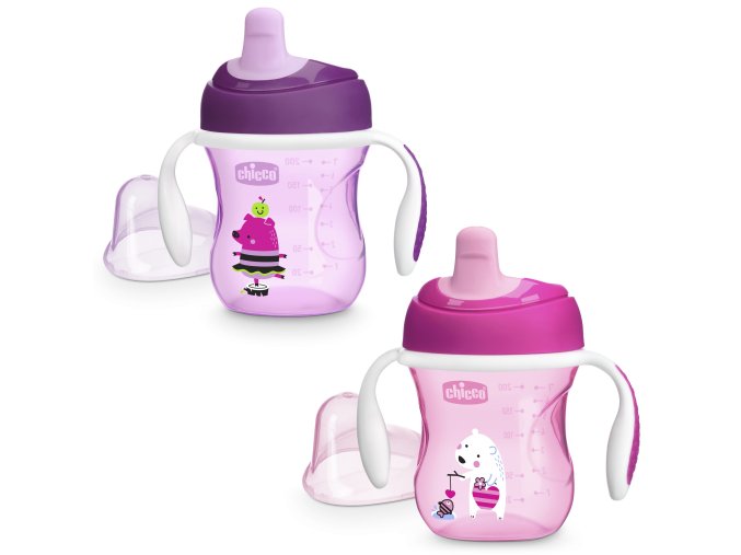 CHICCO 00006921100000 Dětský hrneček s náustkem 6m+ dívka