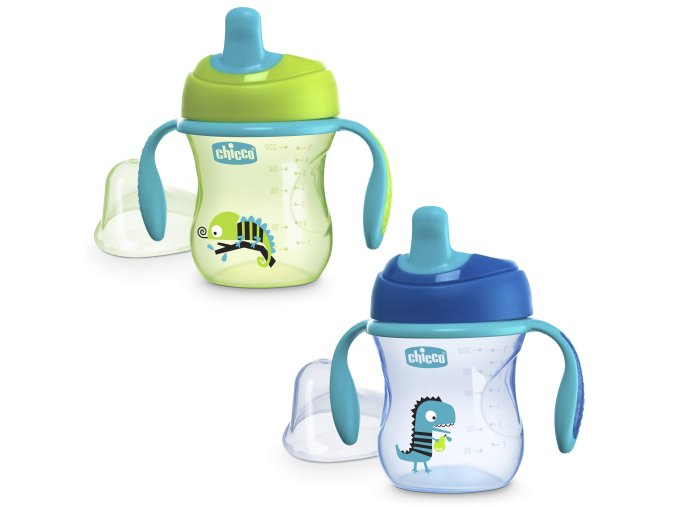 CHICCO 00006921200000 Dětský hrneček s náustkem 6m+ chlapec