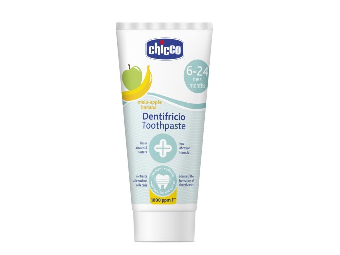 CHICCO 00007428000000 Zubní pasta s fluoridem z jablek a banánů 50 ml