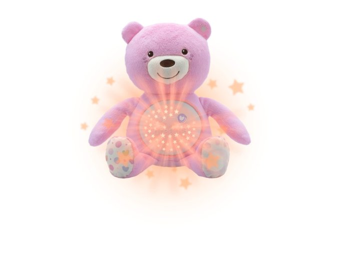 CHICCO 00008015100000 Medvídek s projektorem růžový