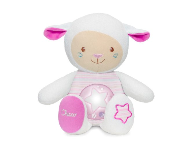 CHICCO 00009090100000 Ovečka s nočním světlem růžová
