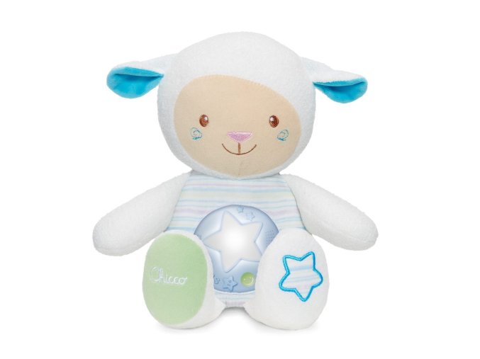 CHICCO 00009090200000 Ovečka s nočním světlem modrá