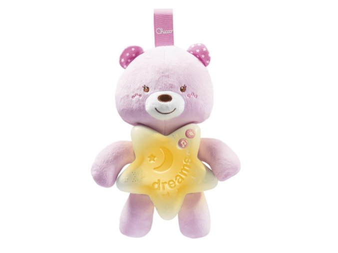 CHICCO 00009156100000 Medvídek před spaním růžový