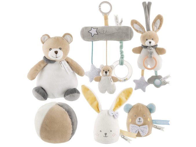 CHICCO 00009714000000 Kolotoč s medvídkem a králíčkem My Sweet Doudou