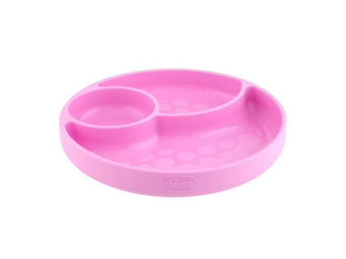 CHICCO 00010216100000 Silikonový talíř 3-dílný dívka