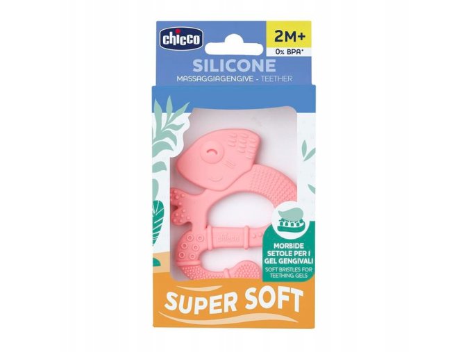 CHICCO 00028110100000 Měkké kousátko Ještěrka 2m+ dívka