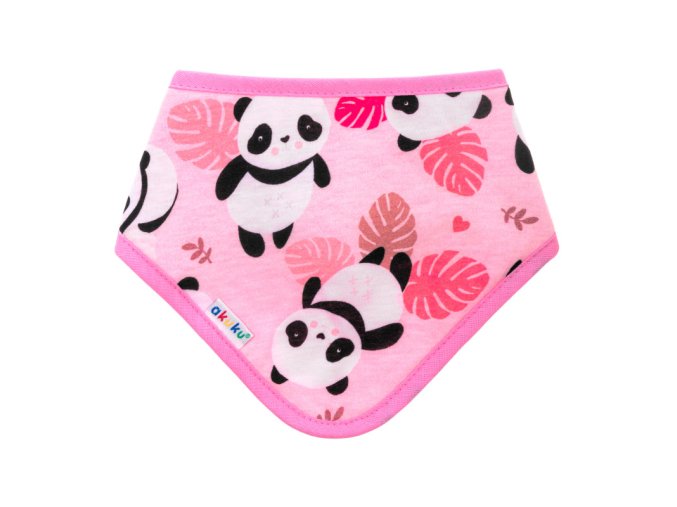 AKUKU A1511 Bryndák - šátek na suchý zip růžový Panda