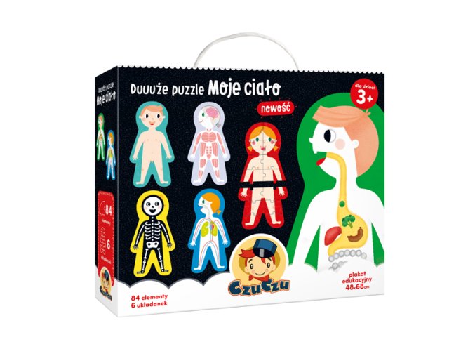 CzuCzu 6285737 Puzzle 84 el. MAXI Moje ciało 3+
