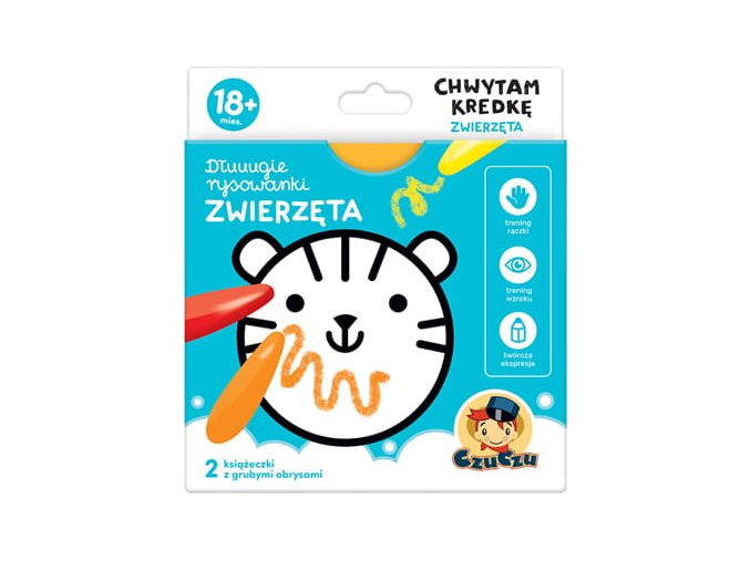 CzuCzu 6598589 Dlouhá kniha kreslení Držím pastelku Zvířata 18+