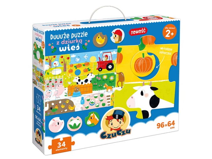 CzuCzu 6607580 Puzzle 34 dílků s otvorem Obec 2+
