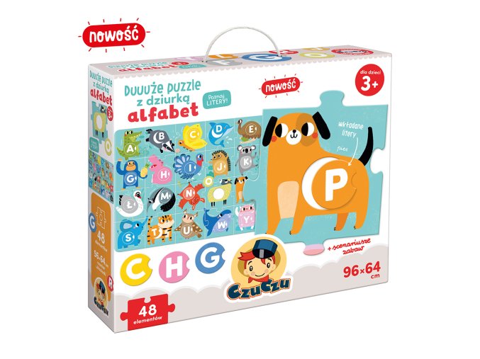 CzuCzu 6828499 Puzzle s otvorem velké Abeceda 3+