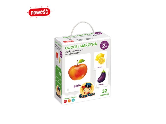 CzuCzu 7067310 Obrázkové karty na provázku Ovoce a zelenina 2+ 16el.