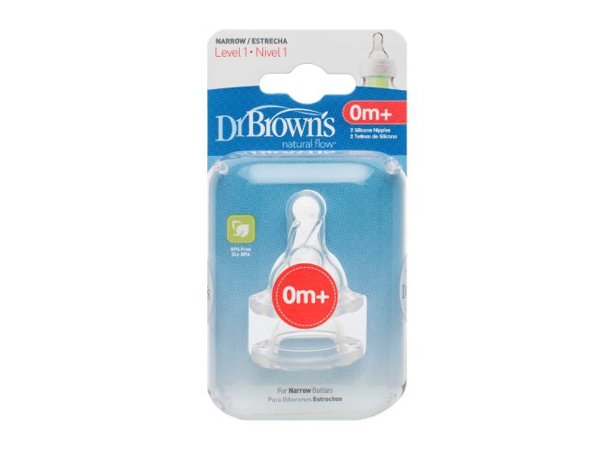Dr.Browns 302 Standard level 1 2-pack silikonová savička na láhev